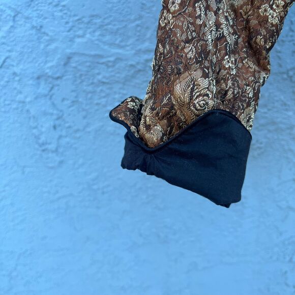 Vintage Floral Quilted Jacket Small Gold floral blazer - Picture 3 of 10